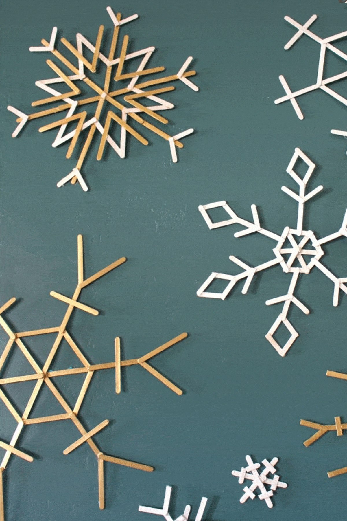 Popsicle stick snowflake diy