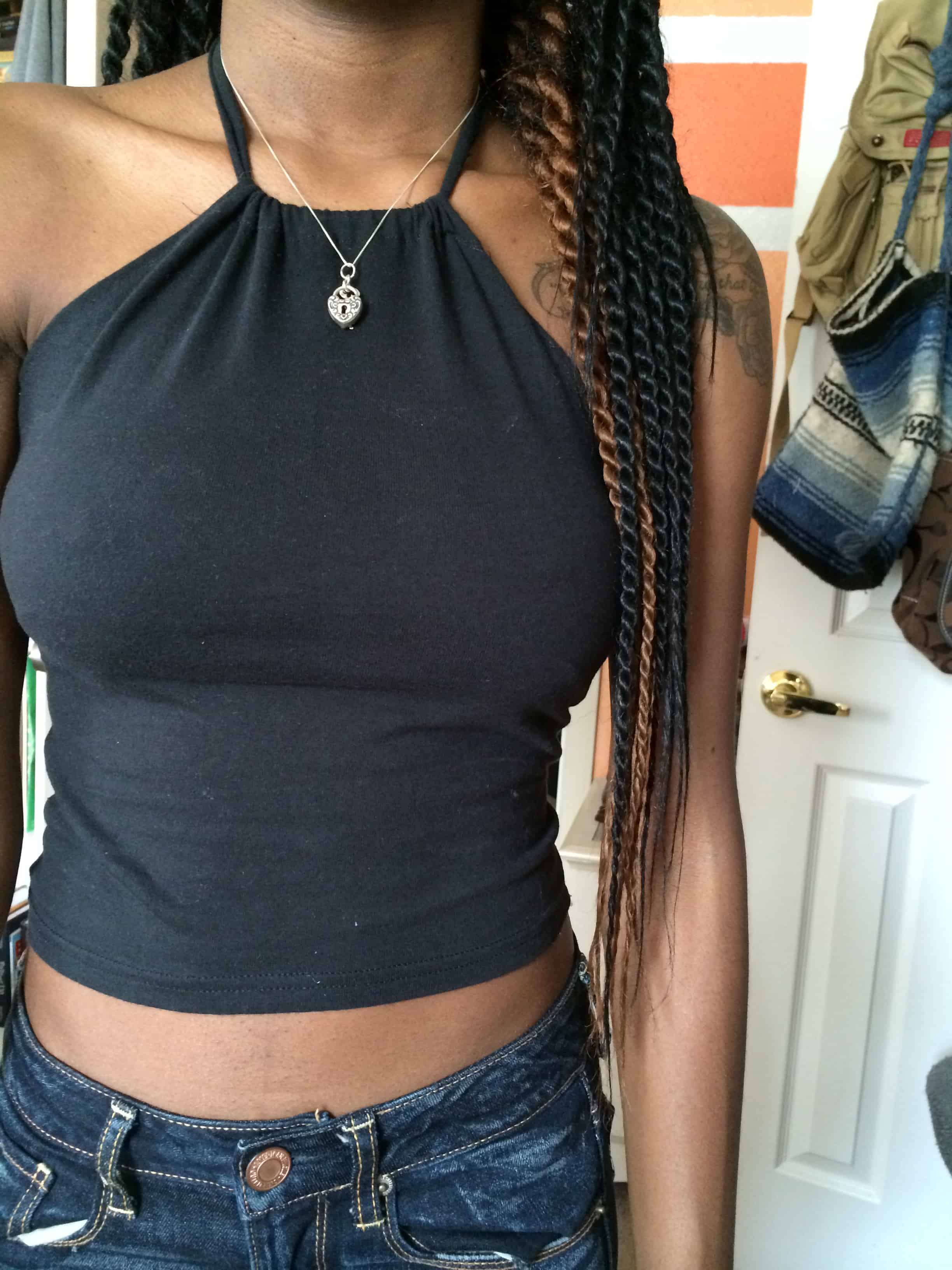 Diy halter with a pinched string top