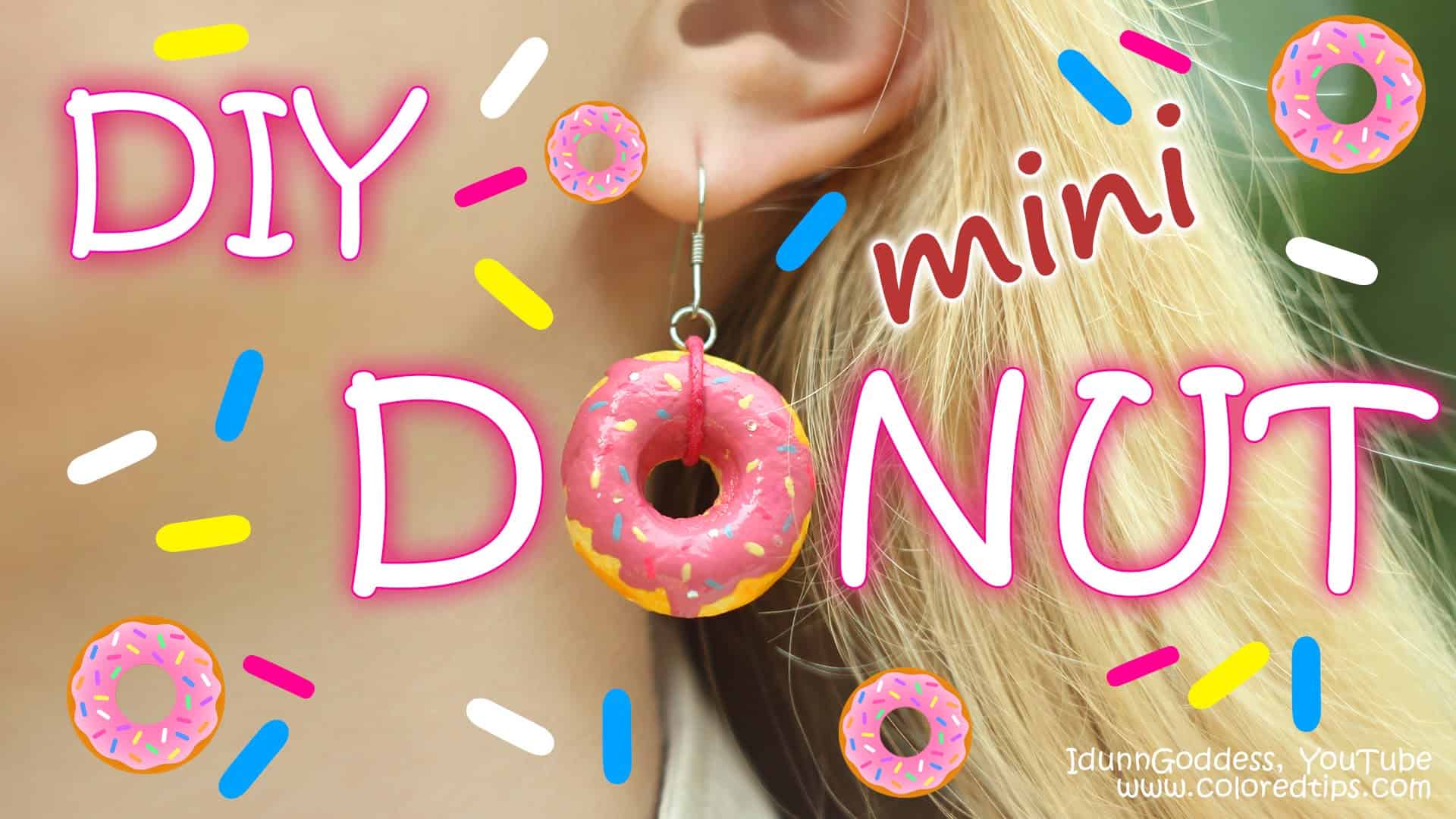 Diy mini donut earrings