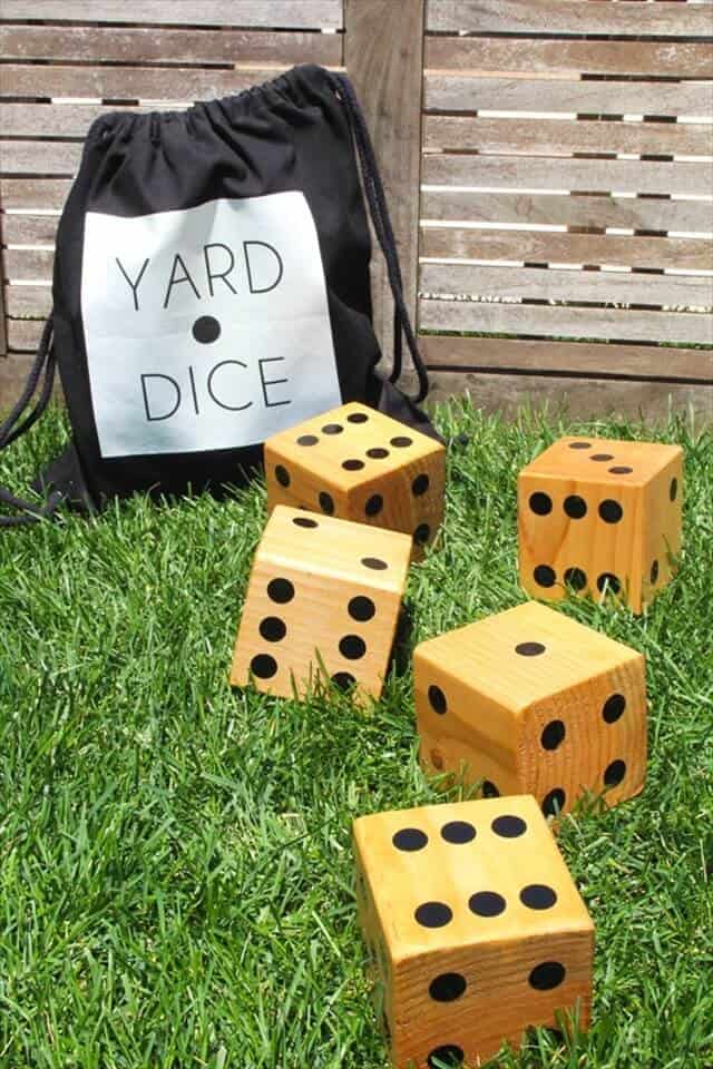 Diy wooden yard dice