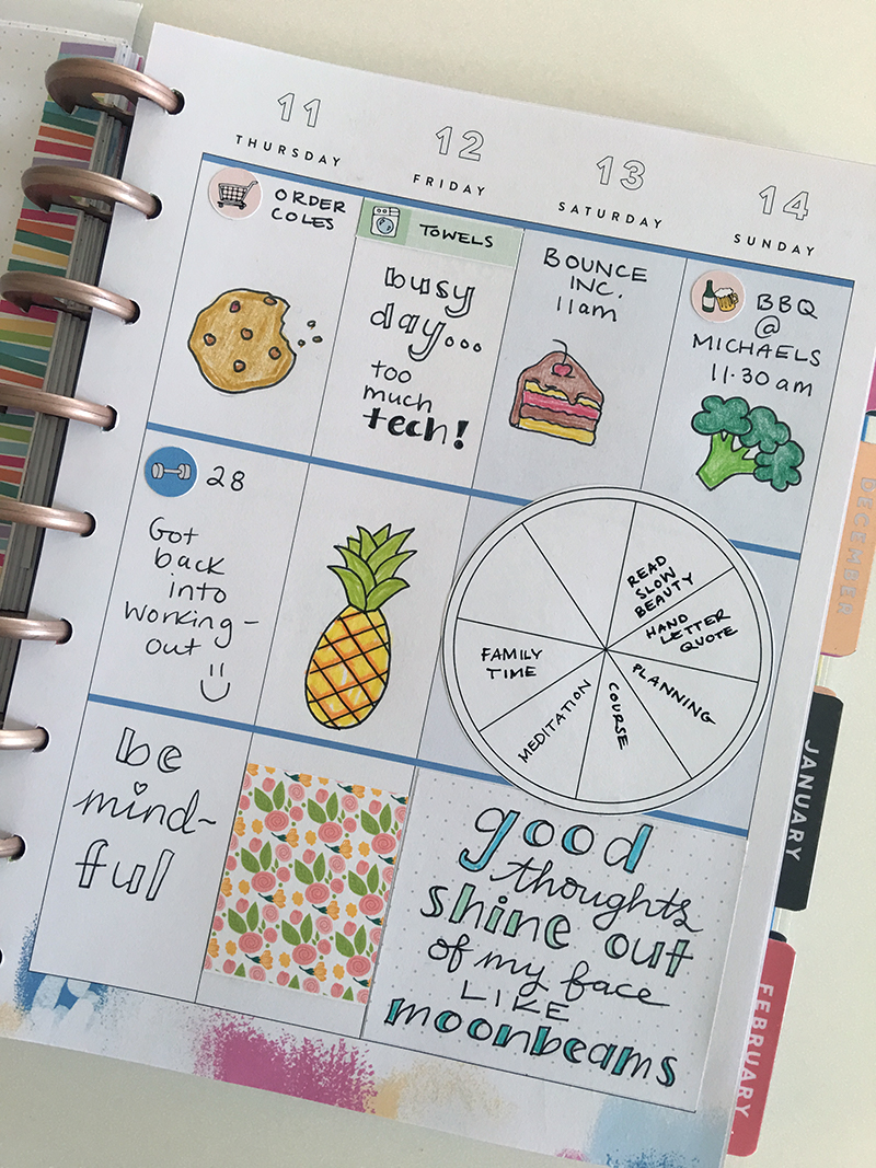 Happy planner page decorated