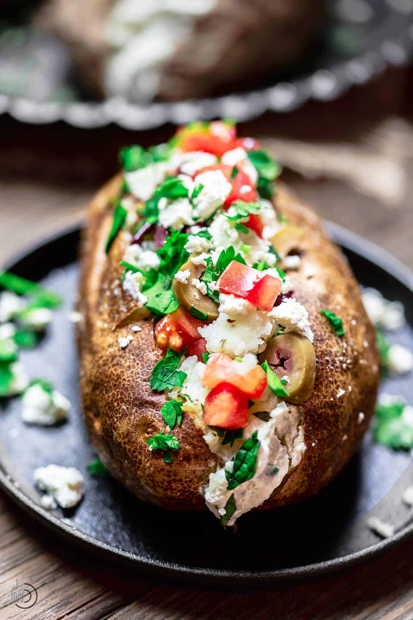 Mediterranean loaded baked potato recipe