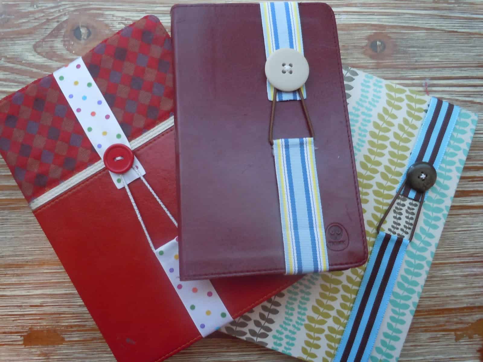 Ribbon, elastic, and button bookmarks