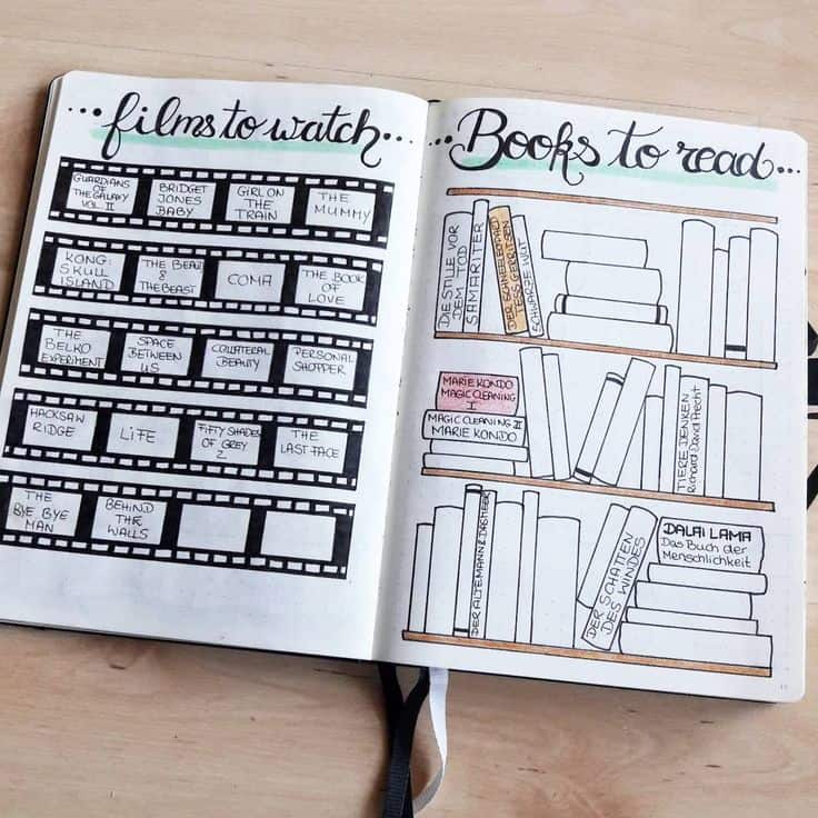 Books to read and movies to watch journal
