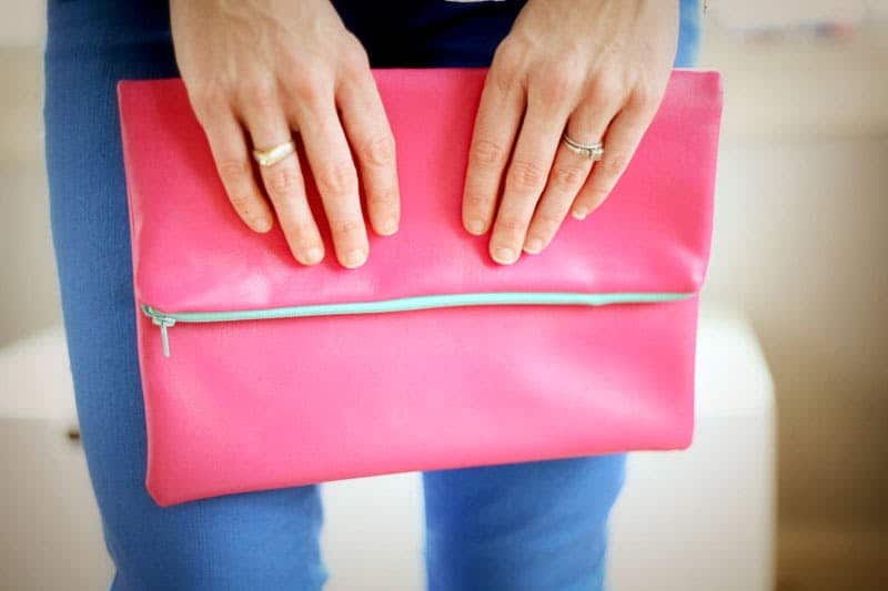 Diy leather fold over clutch