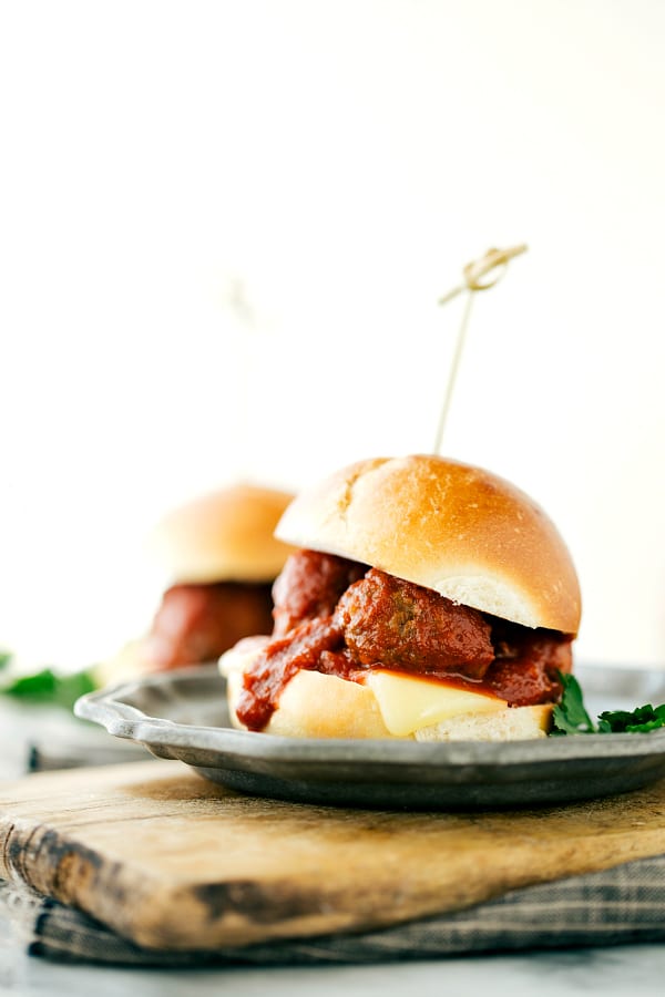 Meatball sliders from the crockpot