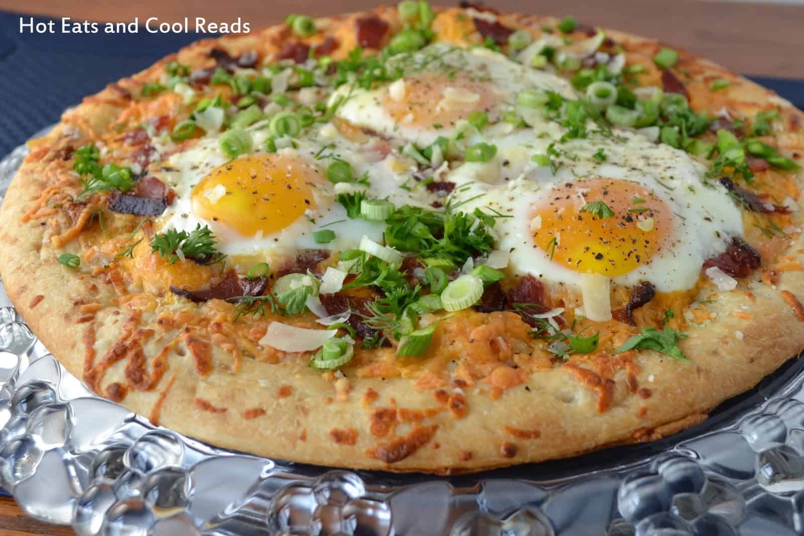 Bacon and asparagus breakfast pizza