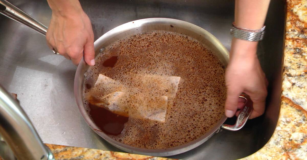 Boil fabric softener in a pot