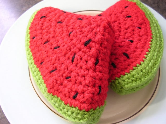 Crocheted watermelon