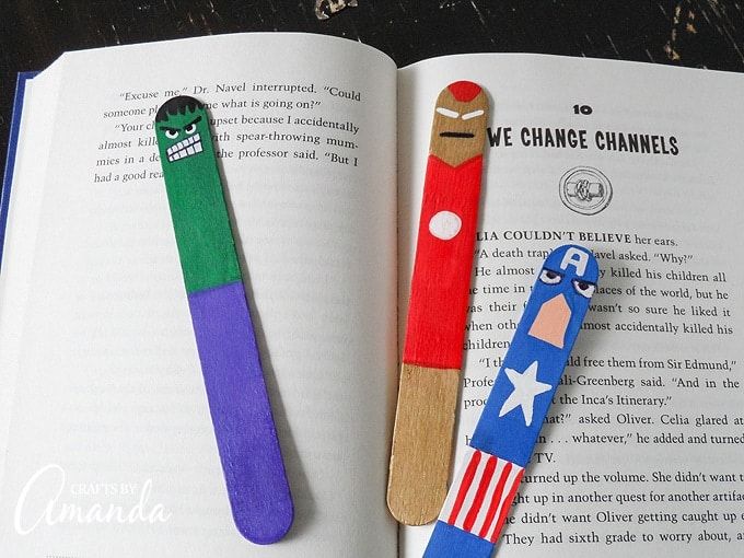 Diy avengers bookmarks