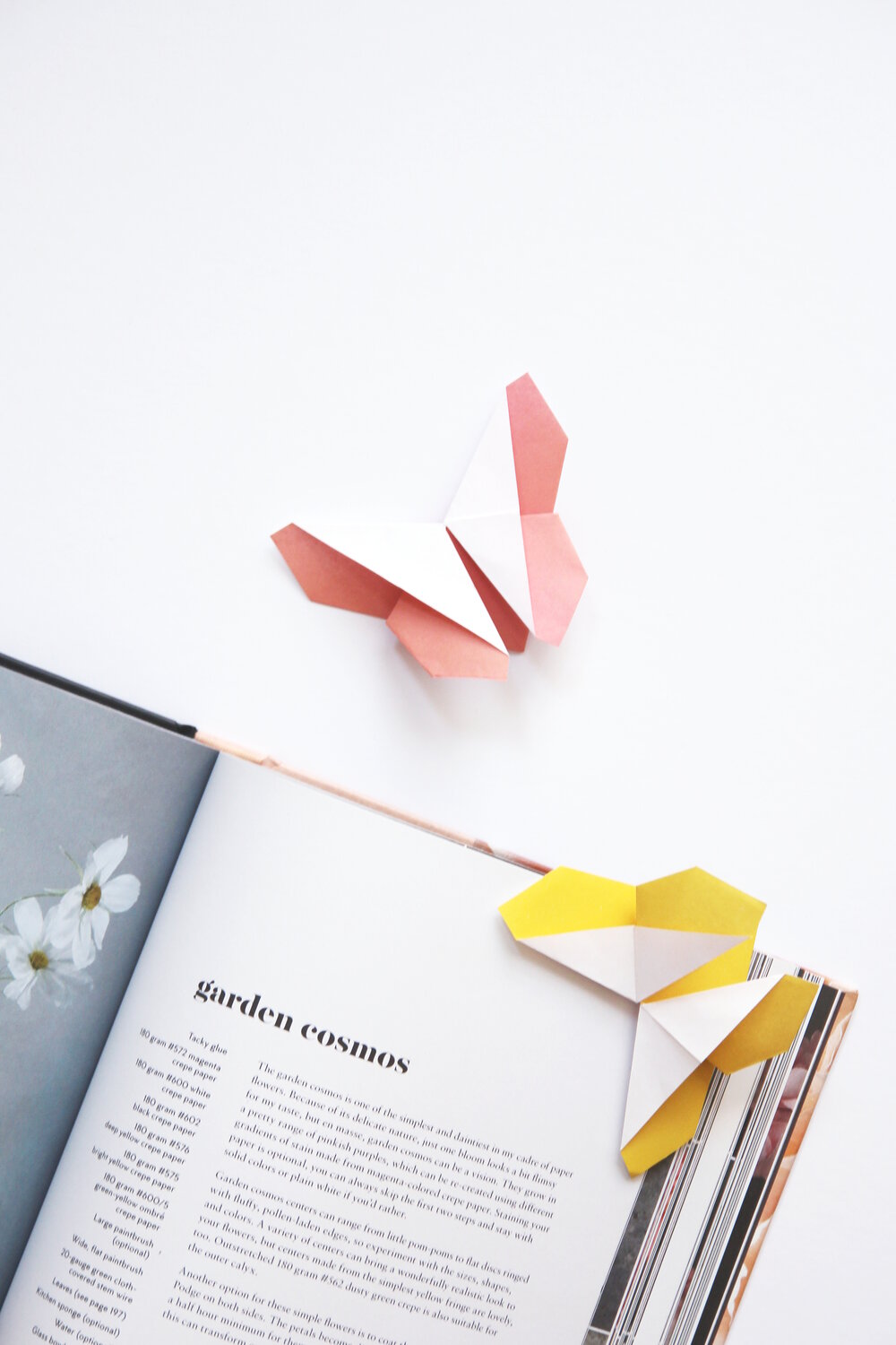 Origami butterfly bookmark