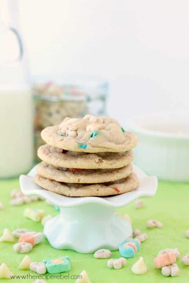 White chocolate lucky charms cookies