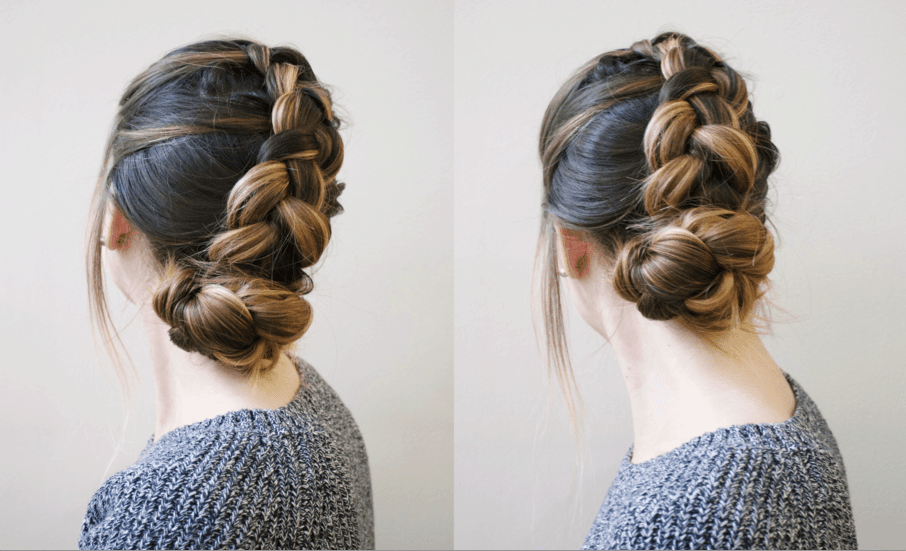 Dutch braid bun tutorial