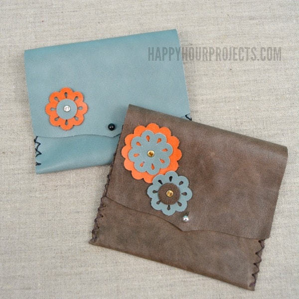 Floral leather wallet diy