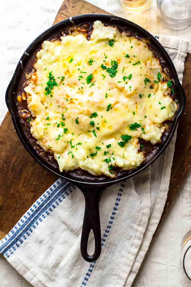 Healthy skillet shepherds pie