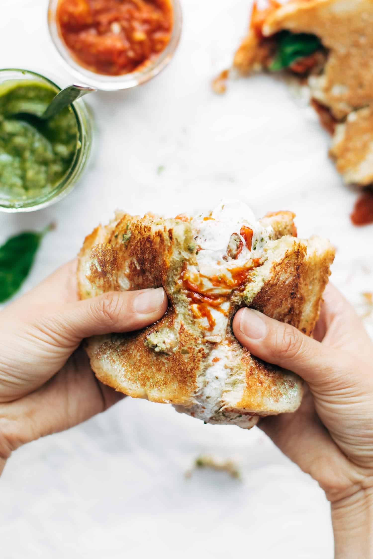 Caprese grilled cheese