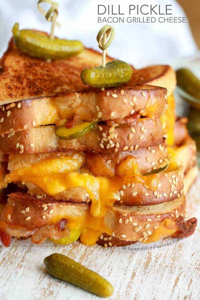 Dill pickle bacon grilled cheese