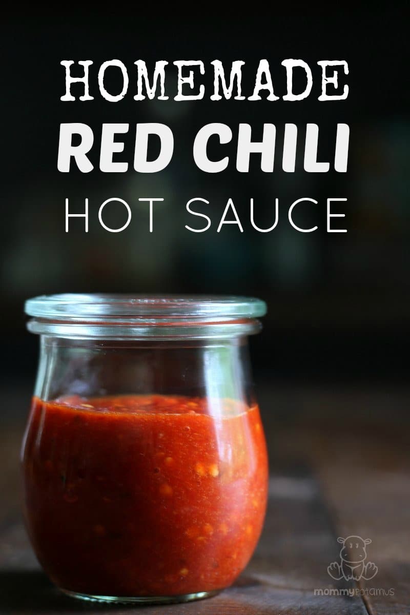 Homemade red chili hot sauce