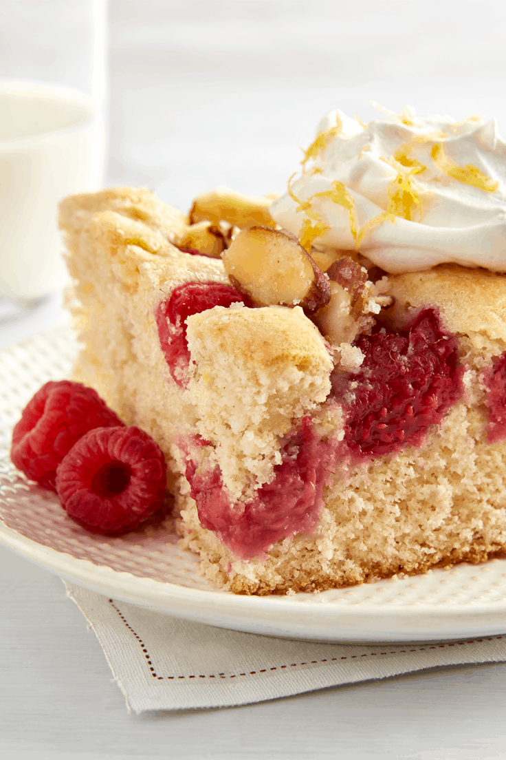 Lemon Cake Recipe with Raspberries