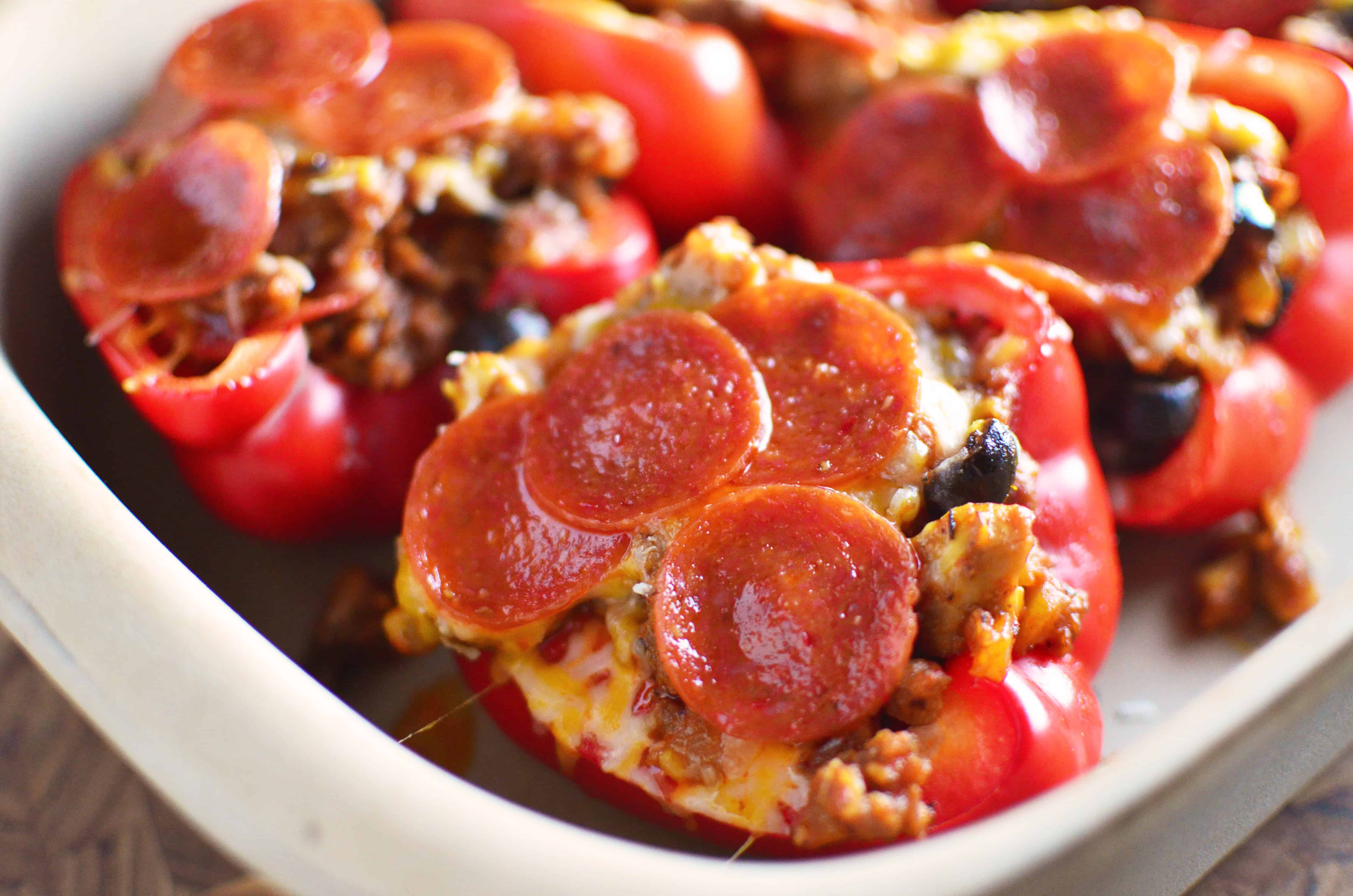 Pizza stuffed peppers
