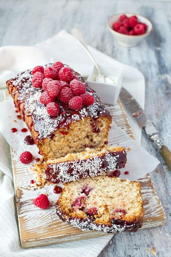 Coconut Cake Recipe with Raspberries