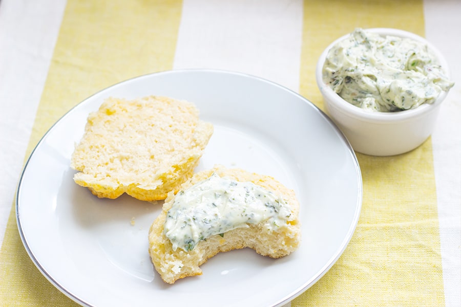 Whipped basil and thyme butter