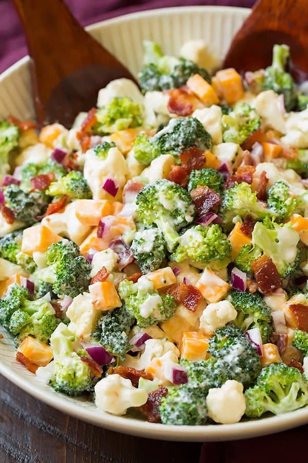 Broccoli cauliflower salad