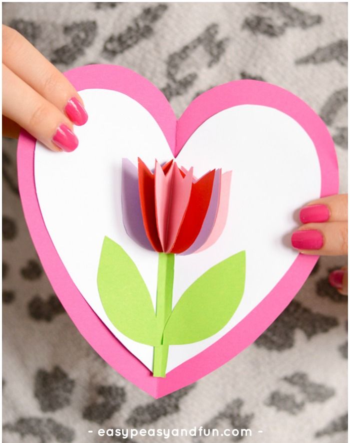 Tulip in a heart card