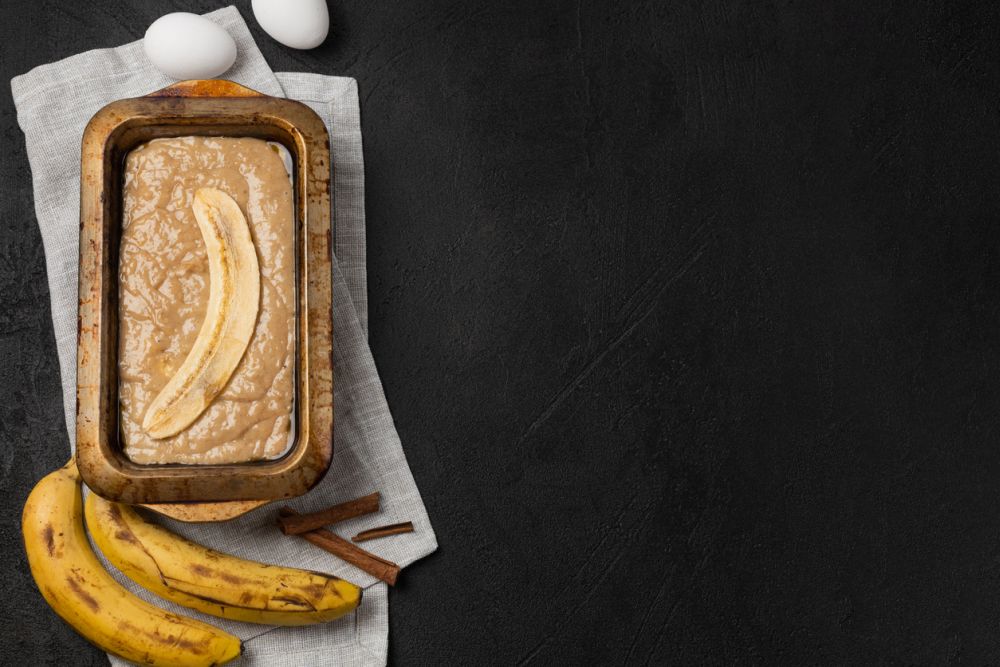 Banana bread dough - Banana Cake Recipe