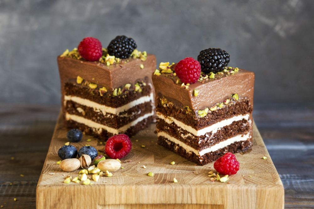 Best Chocolate Cake Recipe with Blackberries, Raspberries, and Pistachio