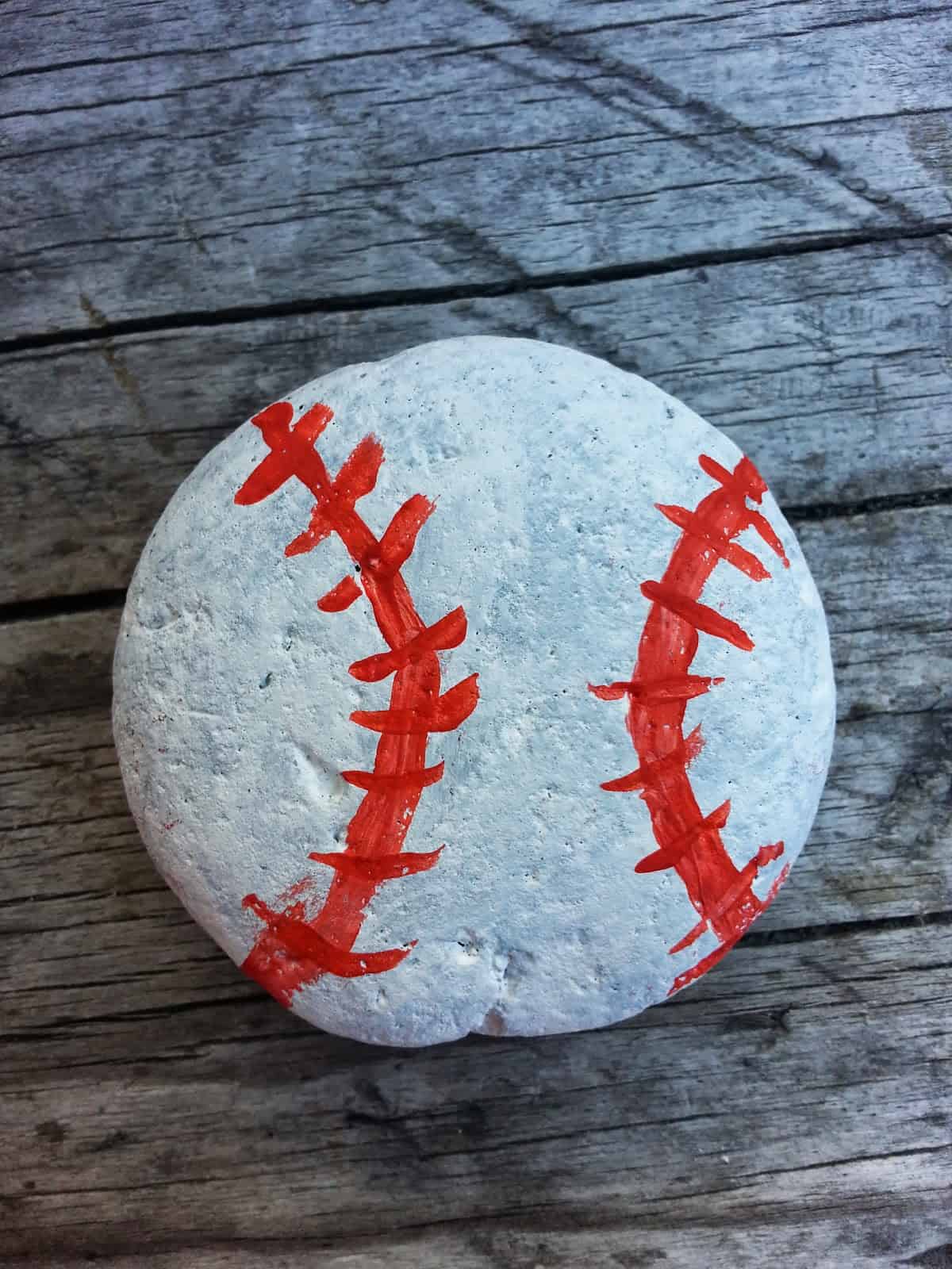 Baseball painted rocks