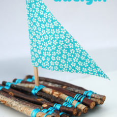 Cute homemade twig sail boats
