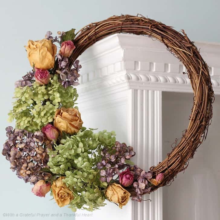 Diy dried flower door wreath