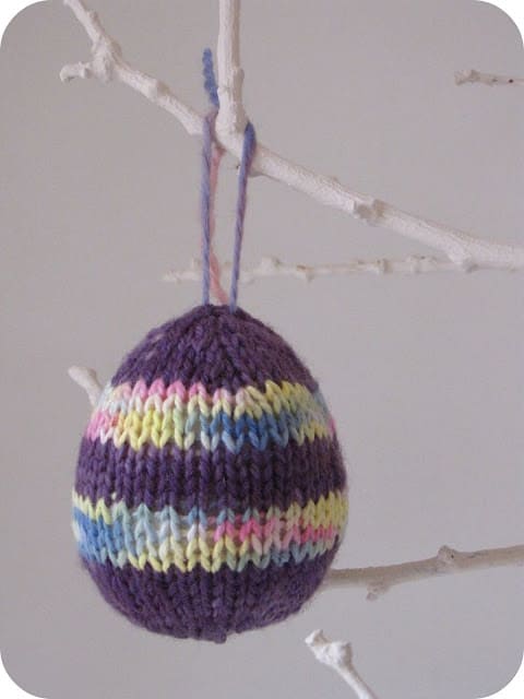Knitted easter egg ornaments