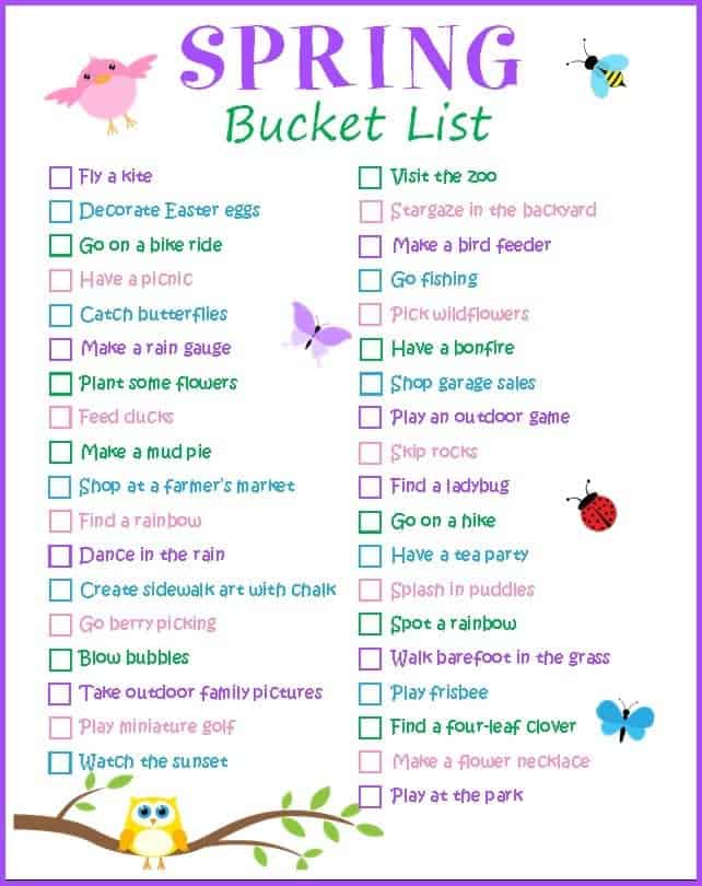 Make a spring bucket list