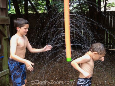 Wacky pool noodle sprinkler