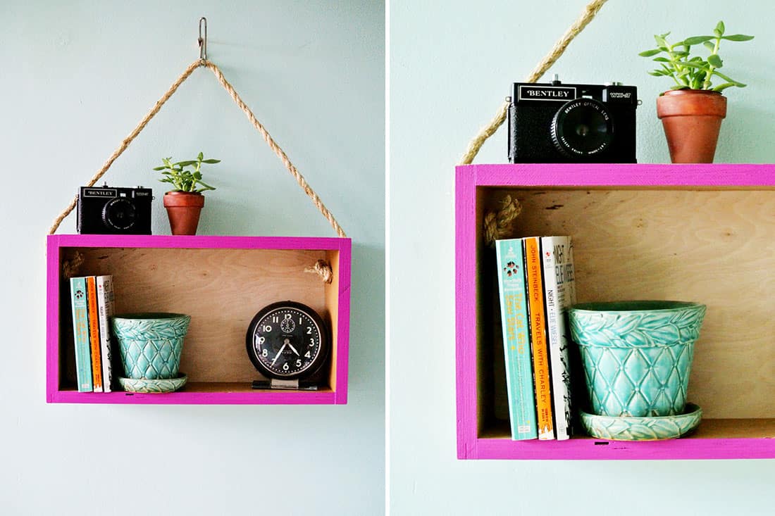 Wooden box into a modern hanging