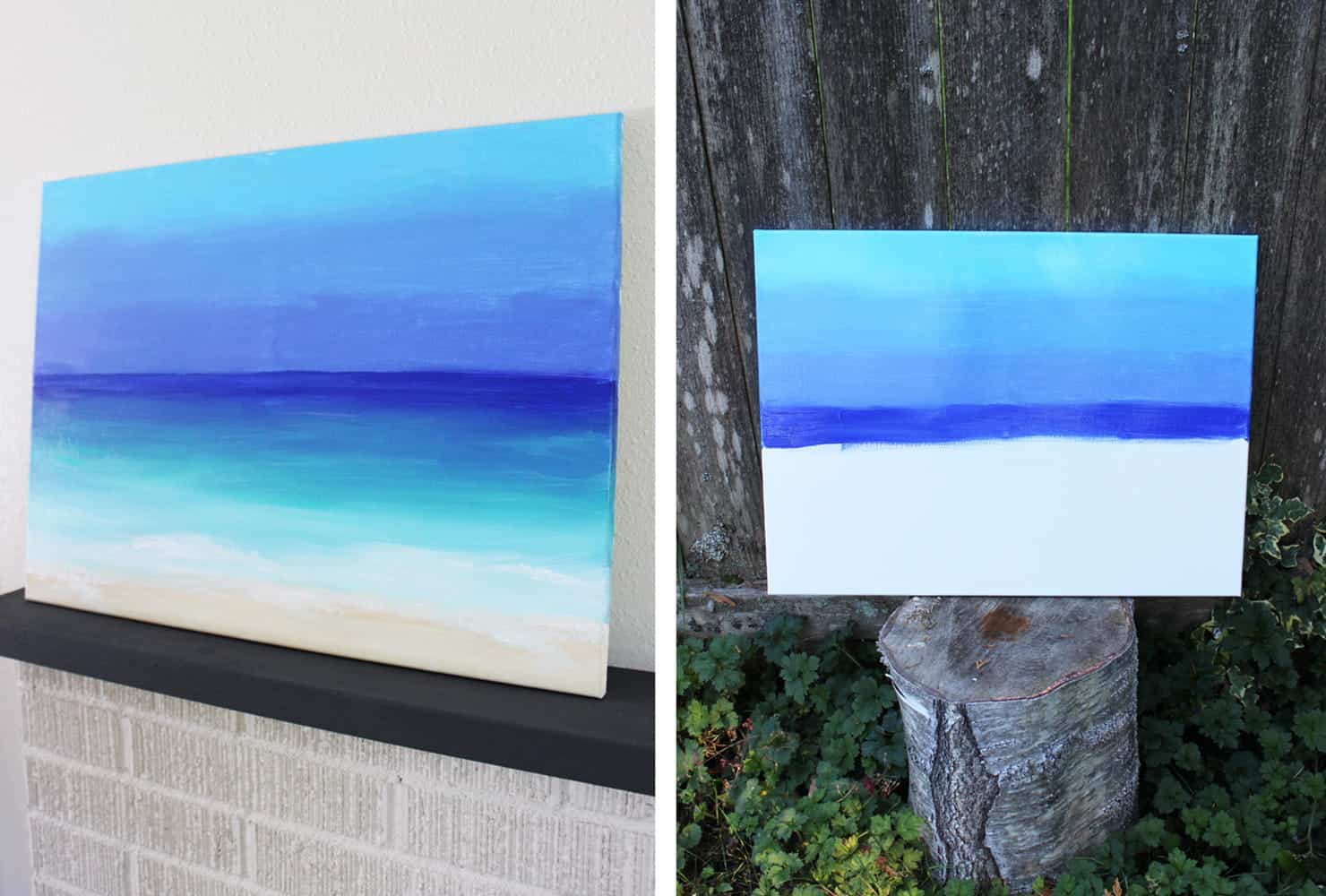 Diy canvas paintings diy ocean painting