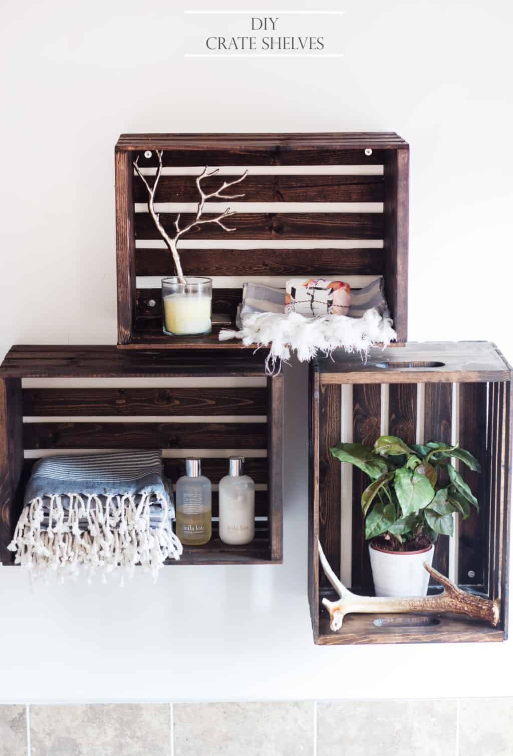 Diy crate shelves