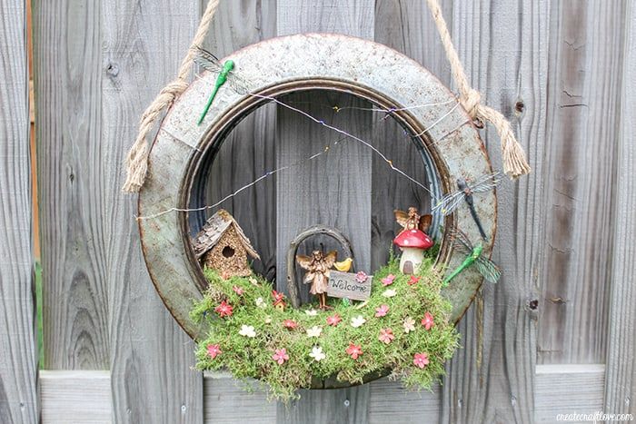 Diy fairy garden wreath