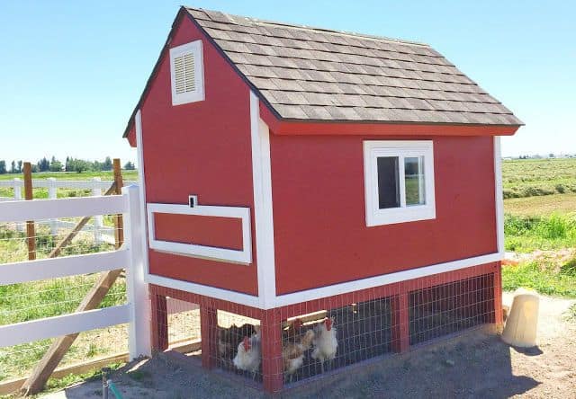 Diy red barn chicken coop