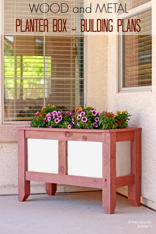 Wood and Metal Window Flower Boxes DIY