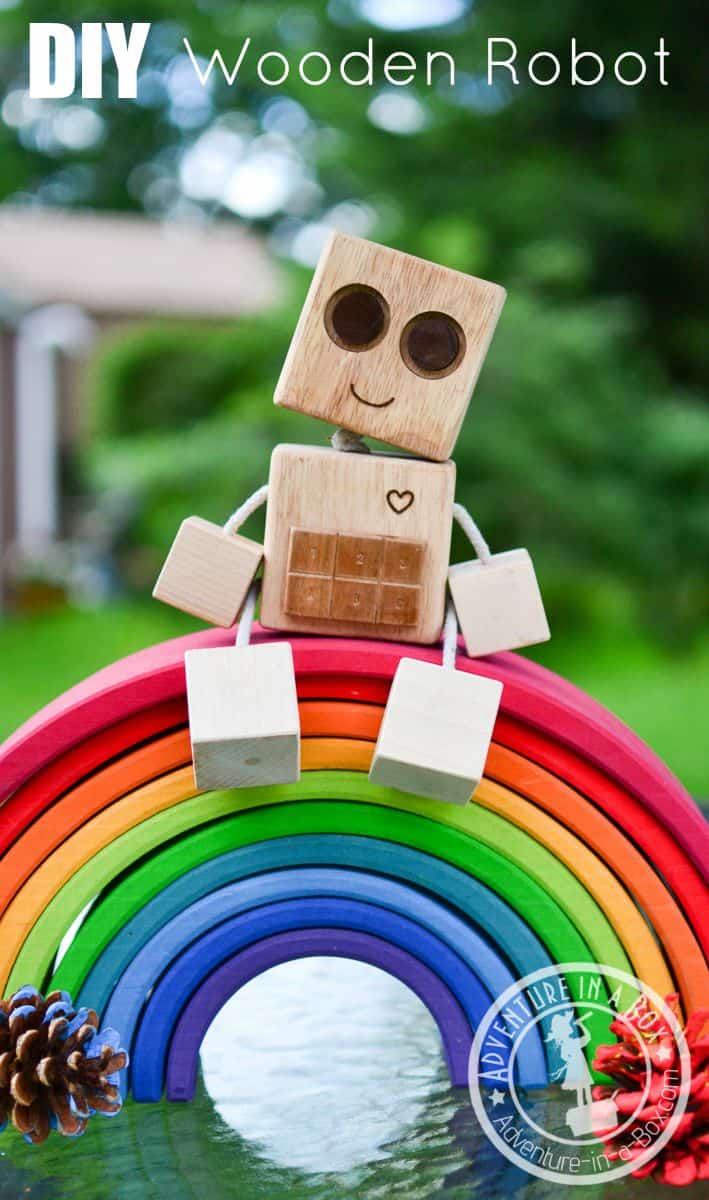 Diy wooden robot from wooden blocks header