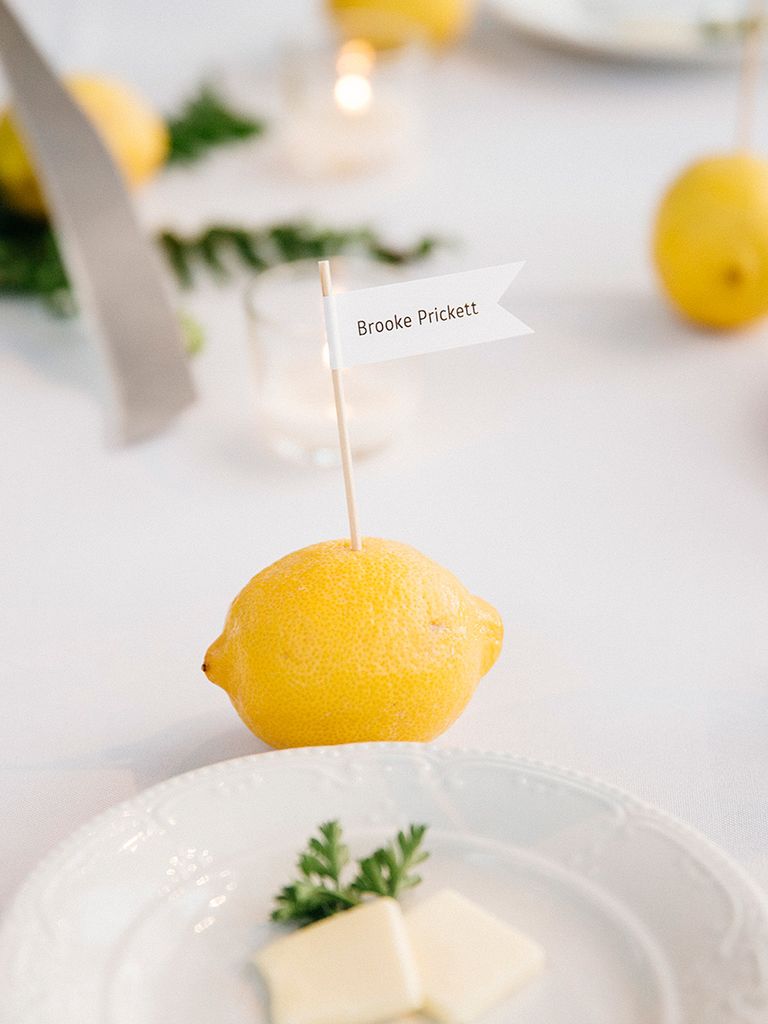 Lemon place cards diy table decor