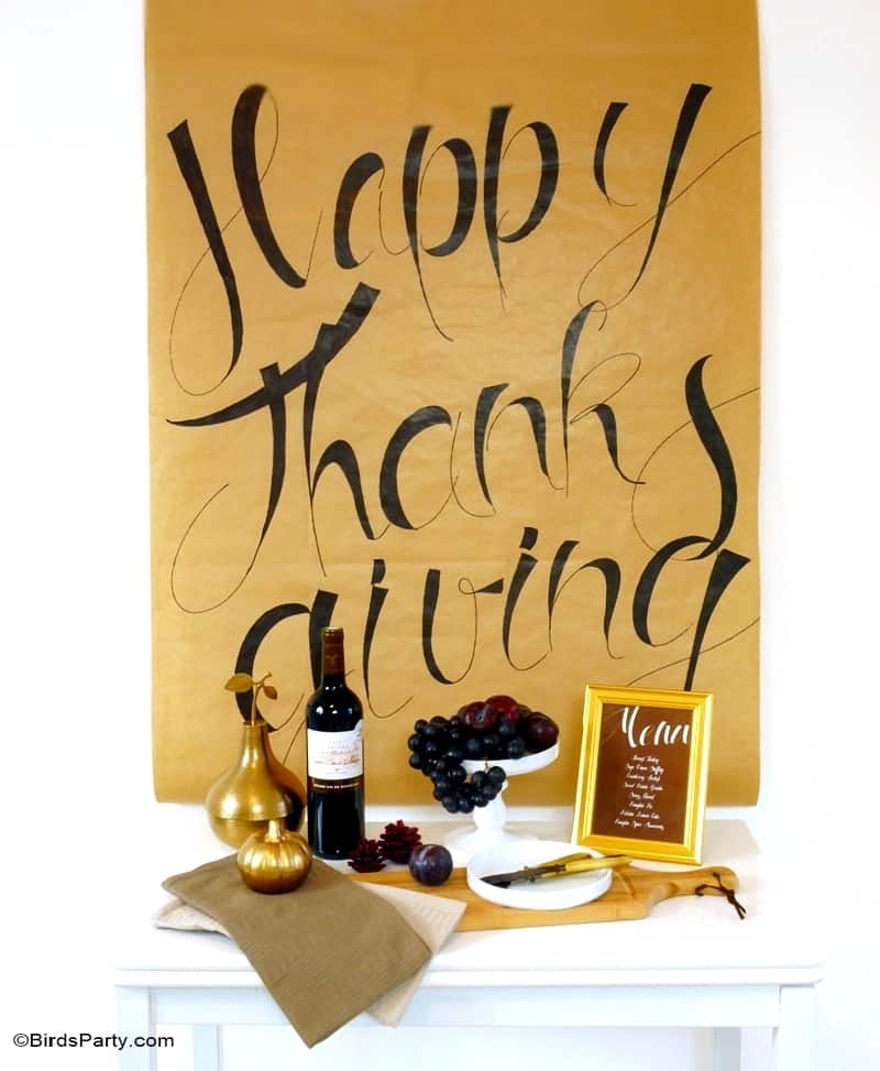 Diy calligraphy thanksgiving poster