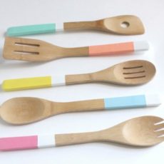 Double dipped wooden spoons