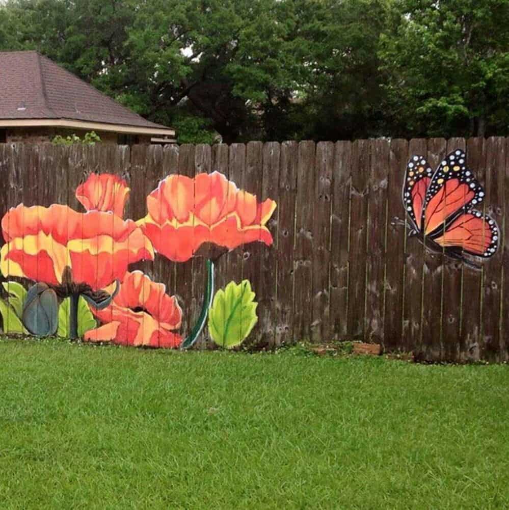 Flowers and a monarch butterfly