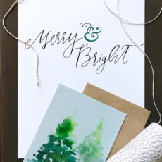 Hand written calligraphy christmas cards