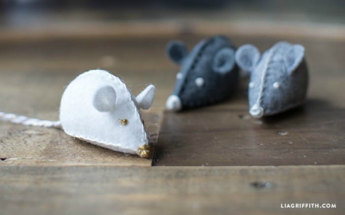 Handmade felt mouse toys