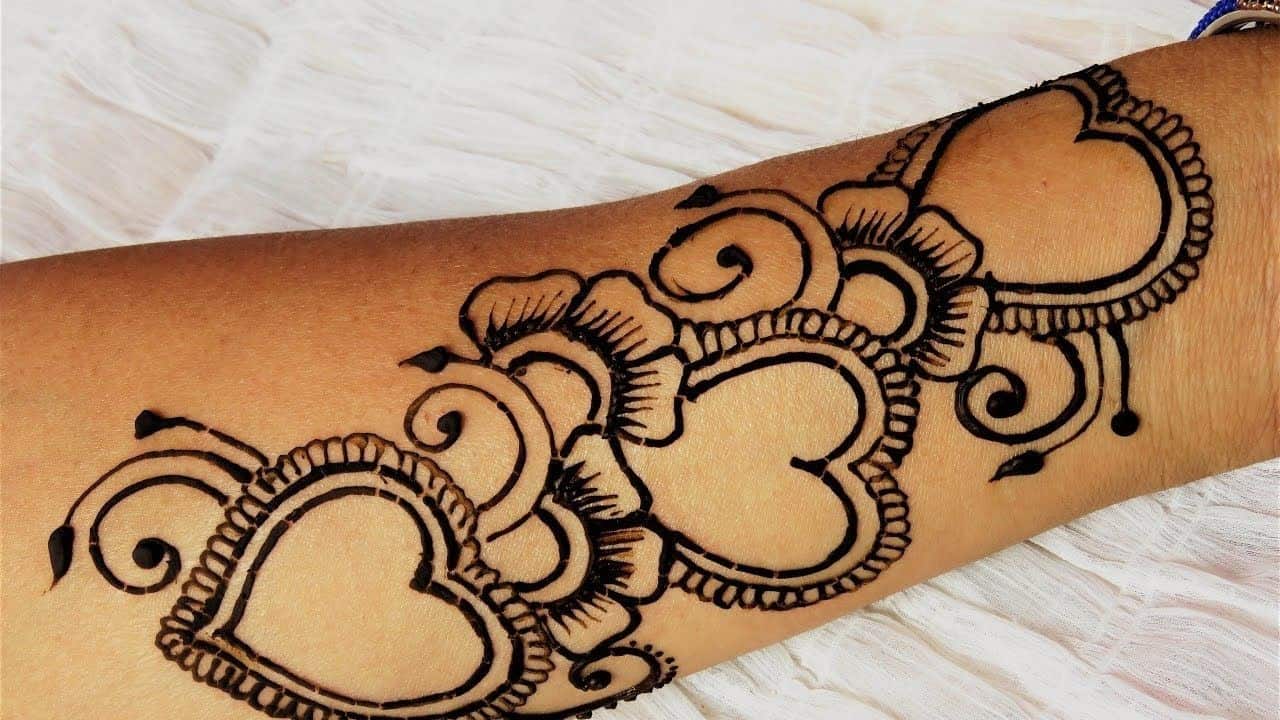 Hearts and Flowers Henna Tattoo